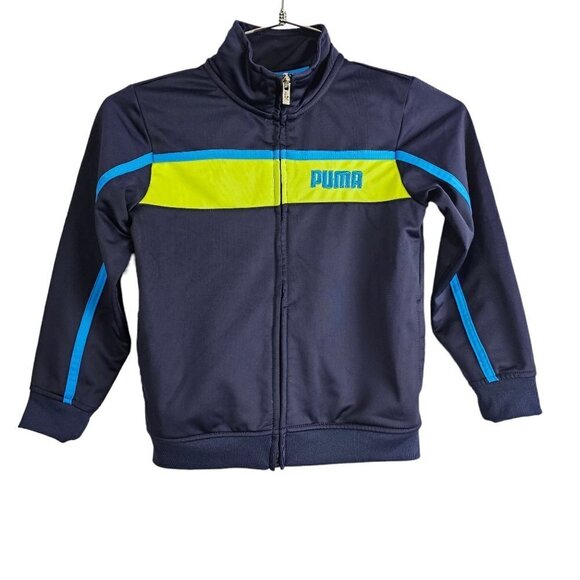 Puma Zip Up Navy Blue Performance Jacket - Picture 1 of 9